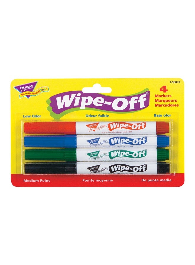 Trend Enterprises 4 Pack Standard Colors Wipe Off® Markers - Image 1