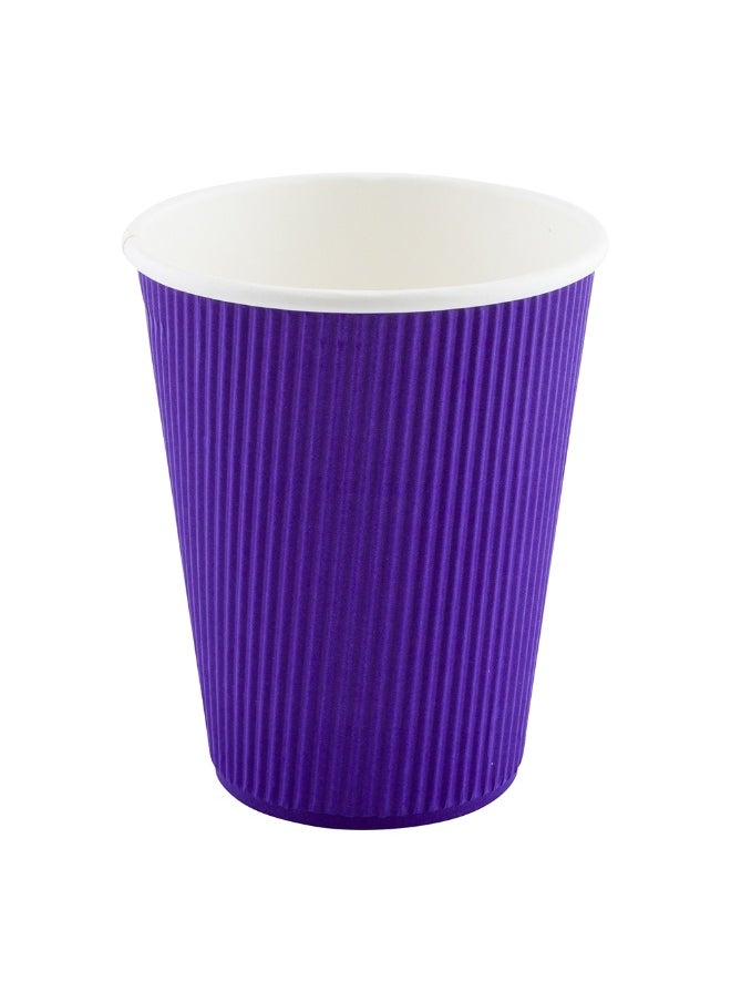 Restaurantware Restaurantware 12 Ounce Ripple Wall Disposable Coffee Cups, 500 Insulated Midnight Royal Purple Paper Tumblers with Rolled Rim Design, Lids Sold Separately for Hot Drinks like Tea, Hot Chocolate and More  - Image 1