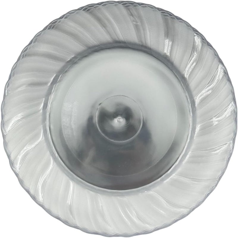 B&D Clear Plastic Plates, 9 Inch Disposable Dinnerware with Scalloped Edge Design, 10 Pack - Image 3