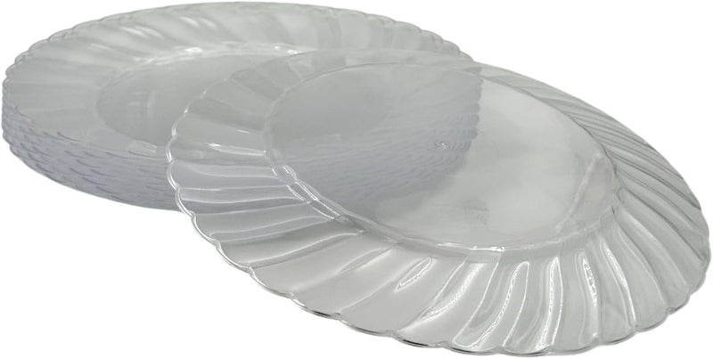 B&D Clear Plastic Plates, 9 Inch Disposable Dinnerware with Scalloped Edge Design, 10 Pack - Image 2