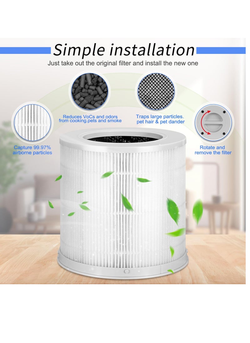 Excefore - For xiaomi 4 compact filter Compatible with smart air purifier 4,HEPA Filter3-In-1 True HEPA H13Filtration for Home Bedroom, 1pack - Image 1