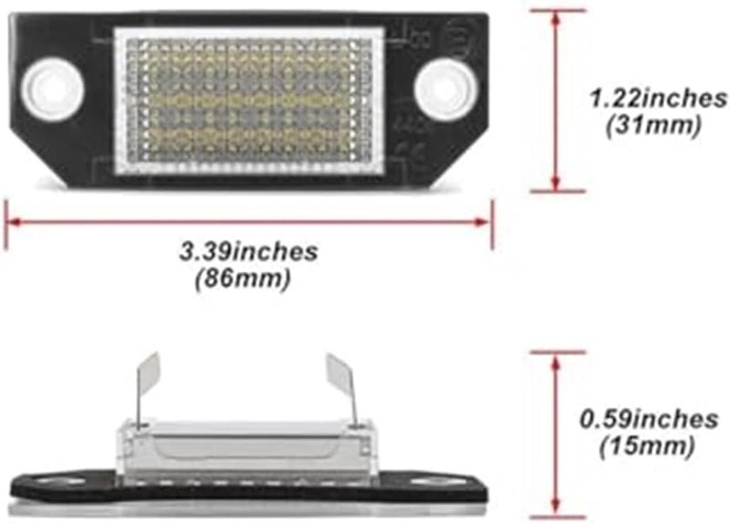 Wivplex 2Pcs White License Plate Light for Ford Focus and C-MAX - Image 4