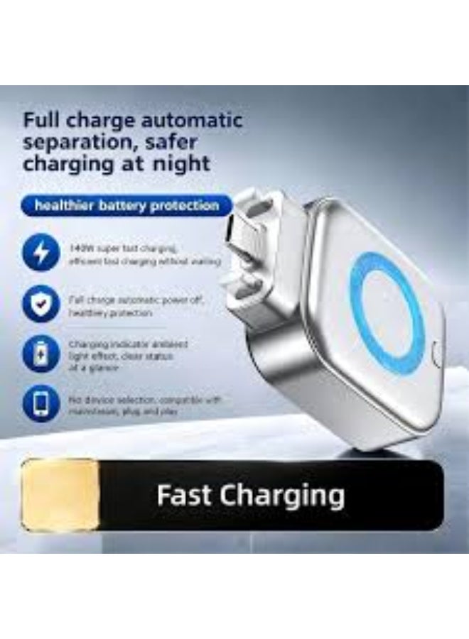 Dreamzon Auto Power-Off Fast Charging Adapter - 140W Smart Auto Stop Charger with AI Full-Charge Disconnect, USB C Fast Charging Protector for Phone Tablet Laptop, Prevent Battery Aging (Silver 2PCS) - Image 1
