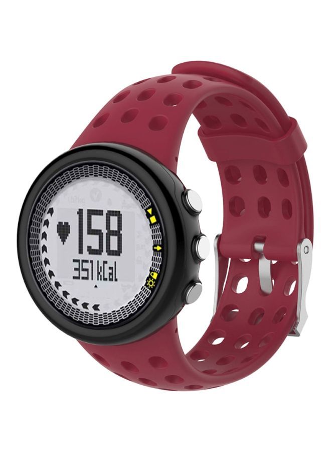 NIBEMINENT Replacement Wrist Strap For Suunto M1 / M2 M4 M5 Wine Red - Image 2