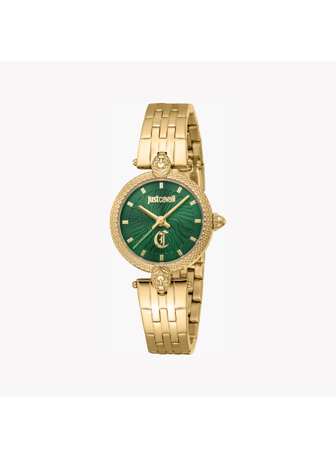 JUST CAVALLI JC1L330M0055 - BOLD GREEN DIAL GOLD WOMEN'S WATCH - DISTINCTIVE TIMEPIECE FOR EVERY OCCASION - Image 1