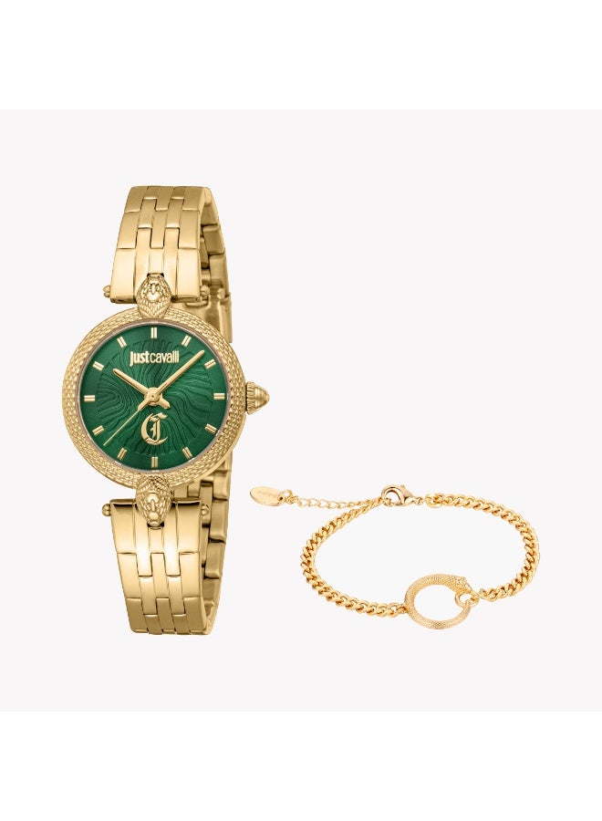 JUST CAVALLI JC1L330M0055 - BOLD GREEN DIAL GOLD WOMEN'S WATCH - DISTINCTIVE TIMEPIECE FOR EVERY OCCASION - Image 3