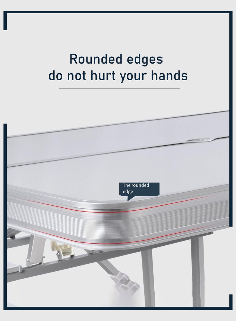 توشونكس طاولة ألومنيوم خارجية قابلة للطي 4 في 1 مع كراسي مرفقة - نزهة محمولة وشواء - Image 5