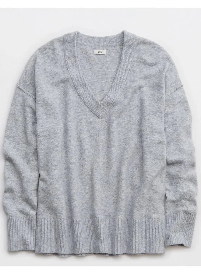 Aerie V-Neck Knitted Sweater