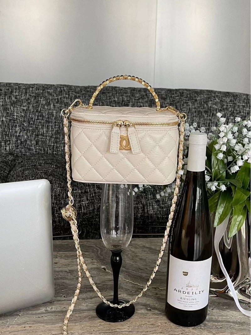 High-End Genuine Leather Rhomboid Chain Handbag Women'S Niche Fashionable All-Match Shoulder Crossbody Small Bag - Image 2