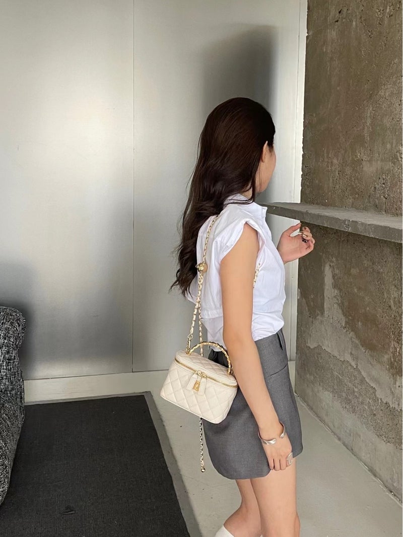 High-End Genuine Leather Rhomboid Chain Handbag Women'S Niche Fashionable All-Match Shoulder Crossbody Small Bag - Image 3