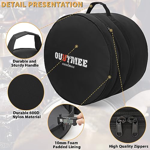 OUUTMEE Bass Drum Bag For Bass Tom 22"x18", 10mm Thick Padded Travel Drum Case - Image 3