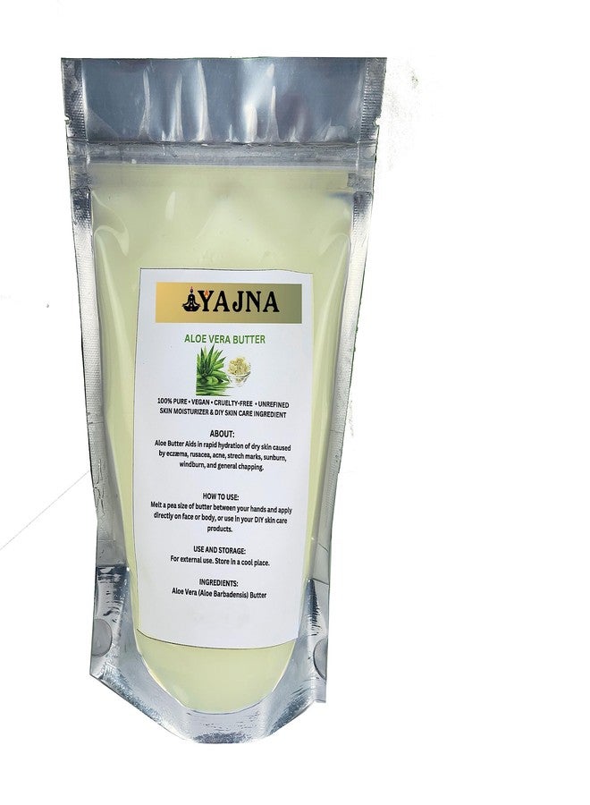Yajna Organic Raw Aloe Vera Butter 100% Pure,Natural & Unrefined| Skin Moisturizer For Face, Body & Hair| 1 LBS/450 GM Ivory / White Grade A | DIY Creams, Balms, Lotions, Soaps| Softens Dry & Tough Skin - Image 1