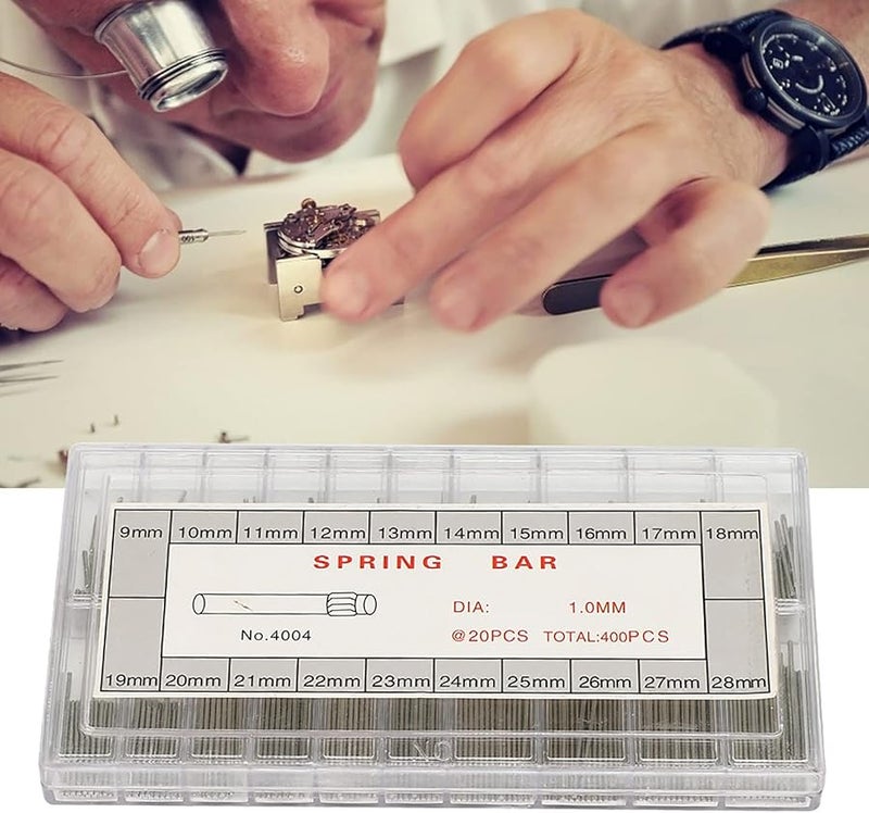 400 Pcs Metal Watch Band Link Pins Assortment 8 27mm with Storage Box - Image 5