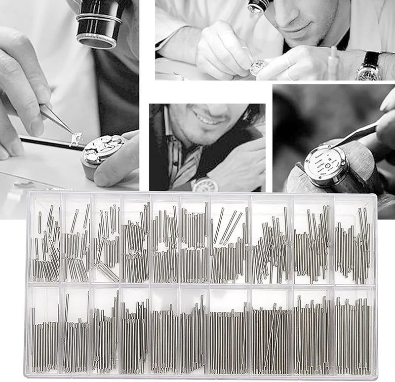 400 Pcs Metal Watch Band Link Pins Assortment 8 27mm with Storage Box - Image 3