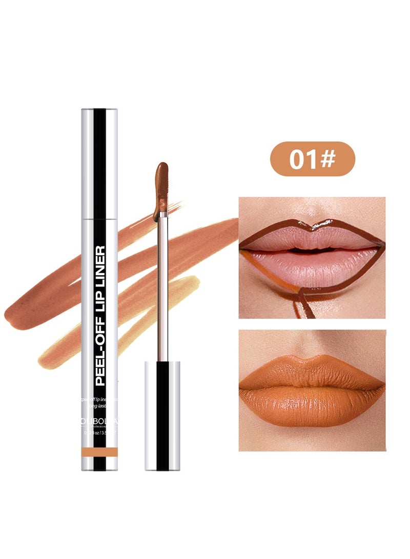OLIBOLLA Peel Off Lip Liner Stain,Lip Liner Peel Off Lip Liner With Matte Finish, Long Lasting Lip Stain Peel Off Waterproof Plumps Up Lip Colour Lip Liner, Natural Instant Peel Off Lip Stain Set - Image 1
