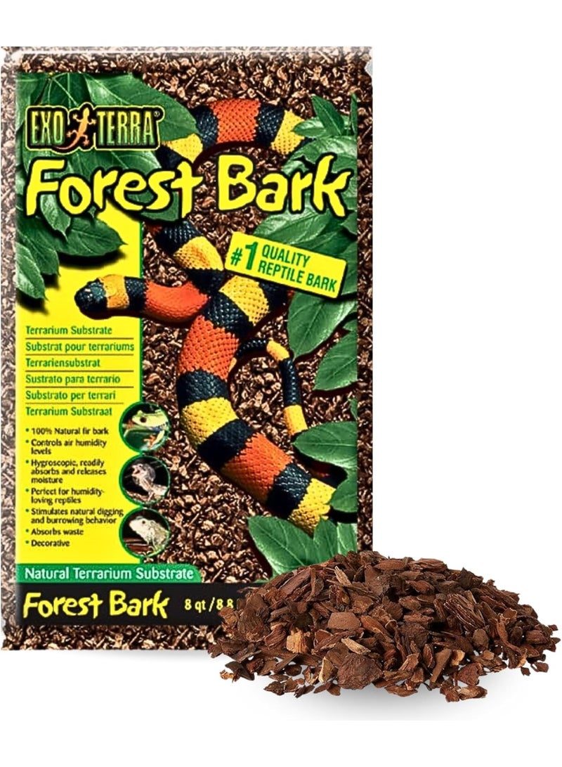 Exo Terra Exo Terra Forest Bark Natural Terrarium Substrate, 8 Quarts, PT2752 | 100% Natural Fir Bark for Reptiles | Hygroscopic Moisture Control | Ideal for Humidity-Loving Reptile | Encourage Digging Behavior - Image 1