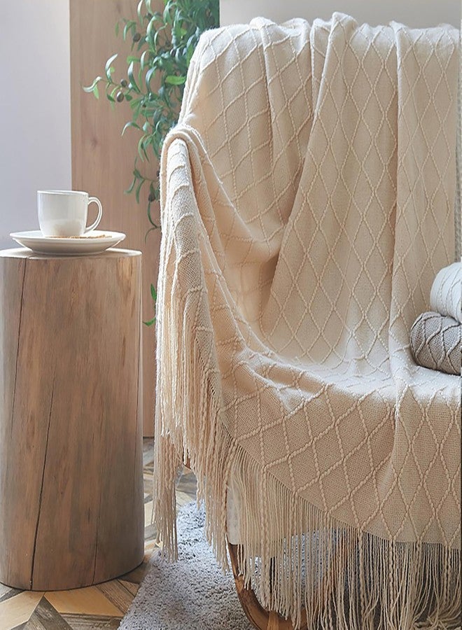 Ctslbreploo Geometry Bed Runners for King & Queen Size Bed Solid Grey Bed Scarf with Tassel Boho Knit Bed Runner Scarves Decorative for Bedroom Home Hotel (91x24 Inches, 1 Piece) - Image 5