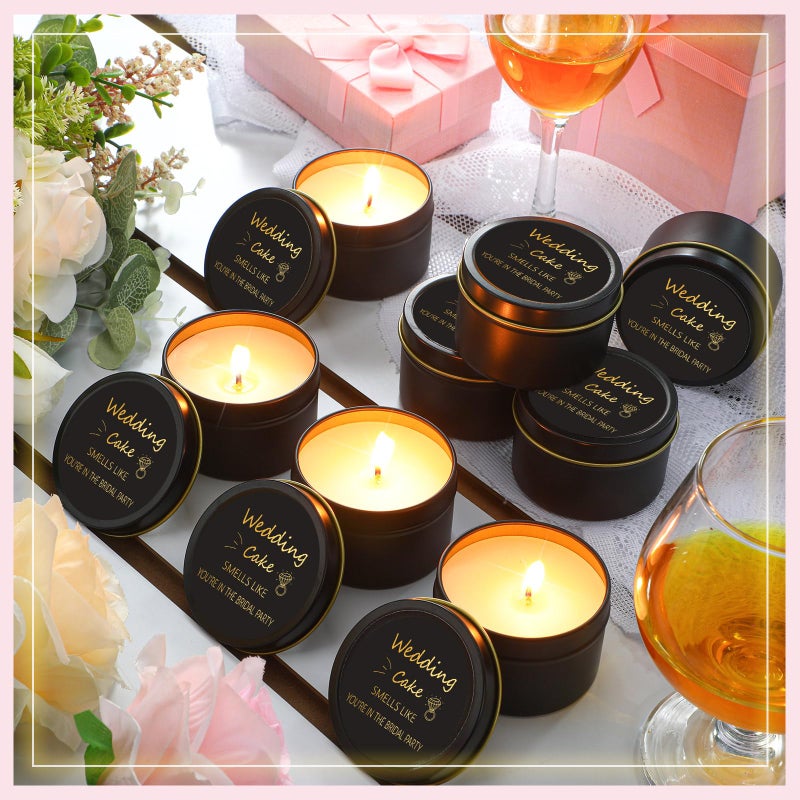 Conelist 8 Pcs Bridesmaid Proposal Gifts Smells Like You're in The Bridal Party Candles Bridesmaid Gifts Natural Soy Wax Candles for Best Friends(Black,Retro) - Image 4