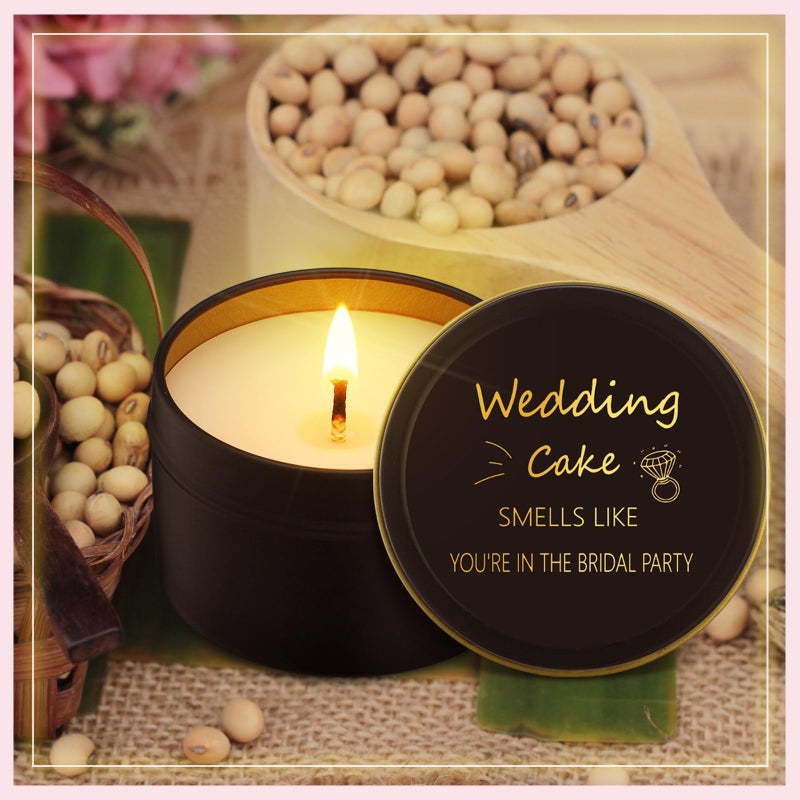 Conelist 8 Pcs Bridesmaid Proposal Gifts Smells Like You're in The Bridal Party Candles Bridesmaid Gifts Natural Soy Wax Candles for Best Friends(Black,Retro) - Image 5
