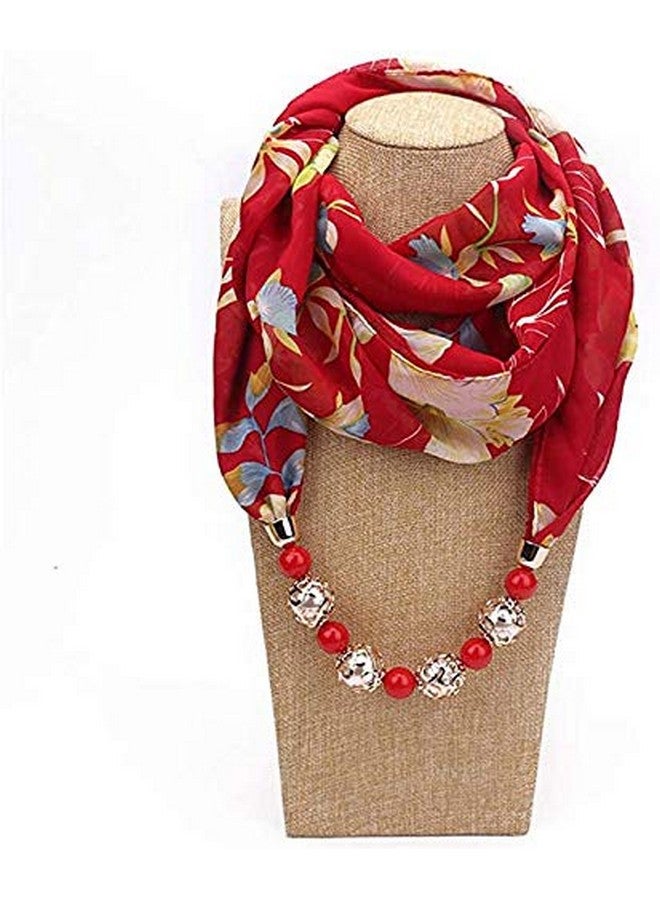 Magic MAGIC Girls Stylish Printed Scarf with Necklace pendant Beads Scarves Stole Dupatta (Multicolor,S06) - Image 2