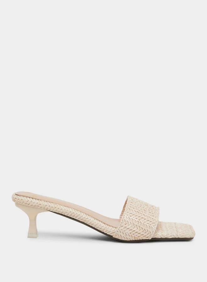 ستايلي Styli Textured Heel Sandals