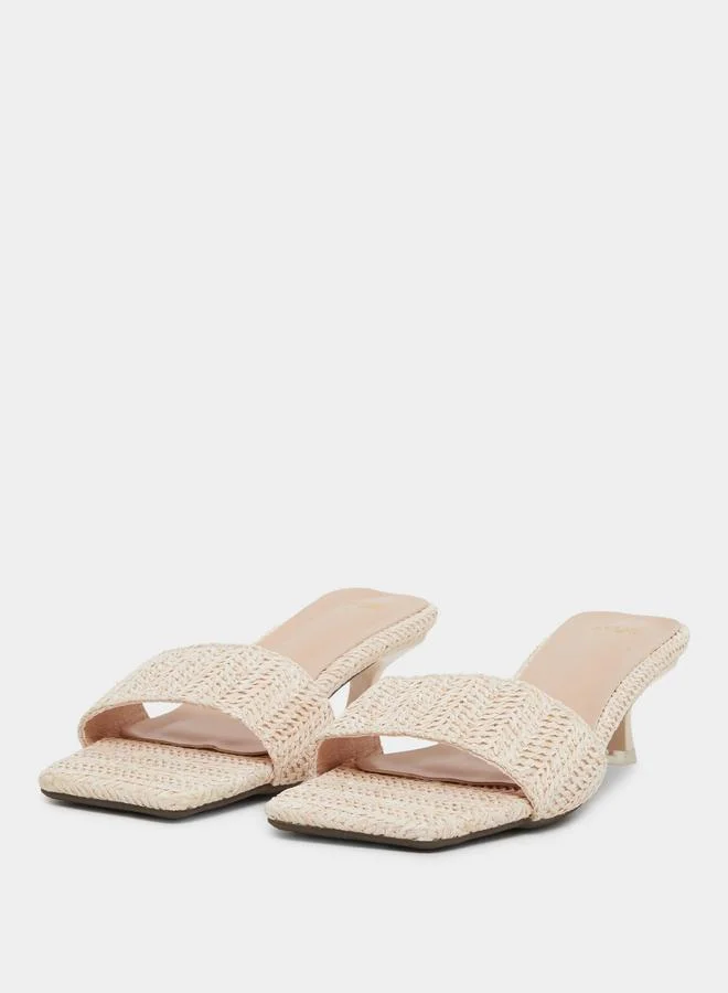 ستايلي Styli Textured Heel Sandals