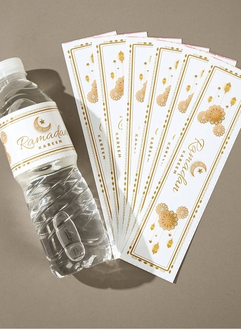 Ramadan Decorations Bottle Stickers with Ramadan Kareem Gold Design Decorative Adhesive Labels for Water and Drink Bottles Set of 10 Pieces Size 23×5.5 cm - Image 2