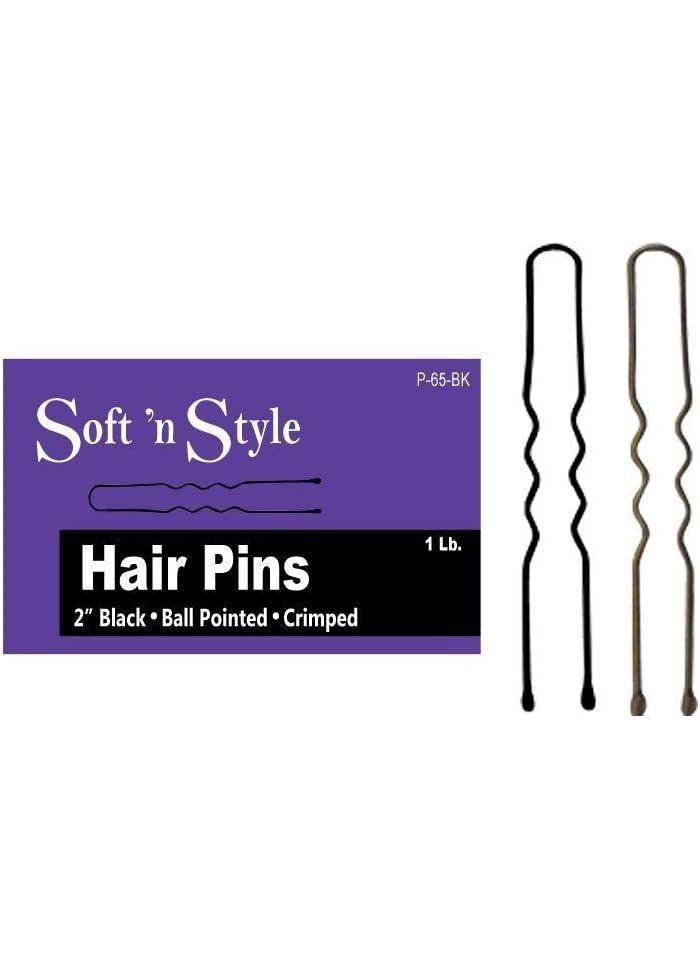 Burmax Soft 'N Style Hair Pin Box, 2" L, black 