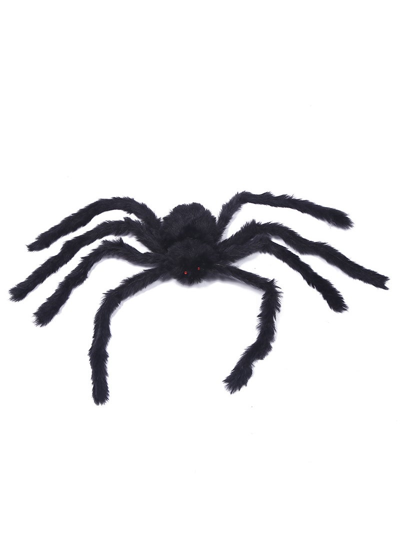 إسكدنيا Glowing Spider Web Prop Giant Voice-Activated Decor 50cm Black Spider 48g