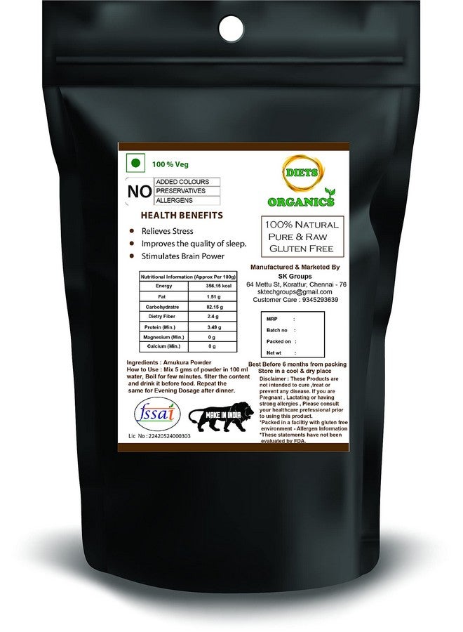 DIETS ORGANICS Amukkara Kizhangu Powder -25Gms(3) | Ashwagandha Root Powder -25 Gms Pack Of 3  - Image 4