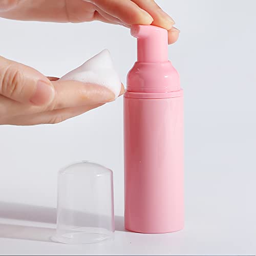 VEIDIA 35 Pack Plastic Foam Bottles Travel Soap Dispenser Bottles with Pump Mini Liquid Foaming Soap Containers for Refillable Hand Sanitizer Lash Cleanser Shampoo Castile Pink(2 oz) - Image 3