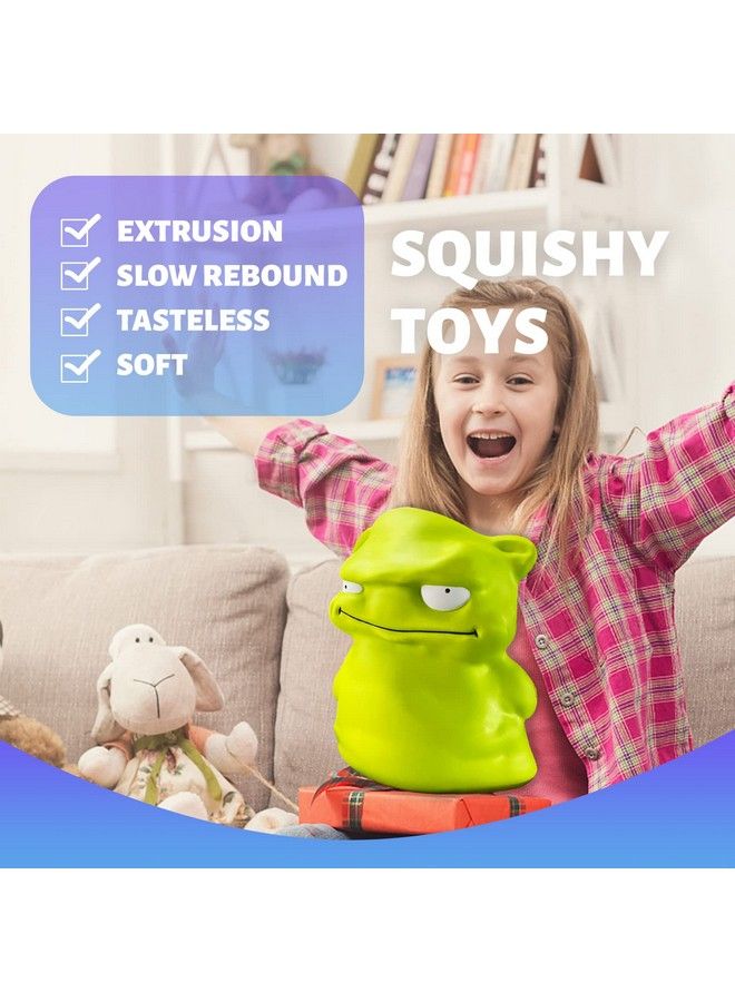 Anboor 9.8 Inches Jumbo Squishies Green Monster Kawaii Soft Slow Rising Scented Squishys Stress Relief Kids Toys - Image 3