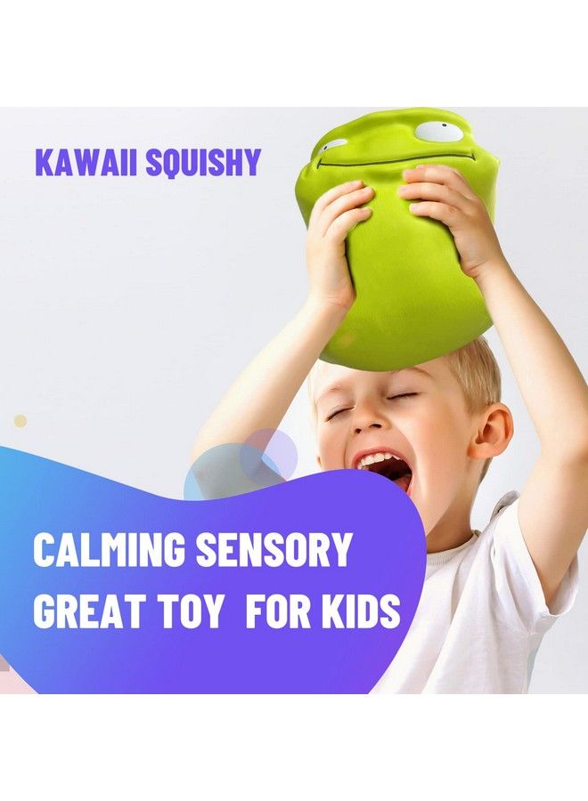 Anboor 9.8 Inches Jumbo Squishies Green Monster Kawaii Soft Slow Rising Scented Squishys Stress Relief Kids Toys - Image 4