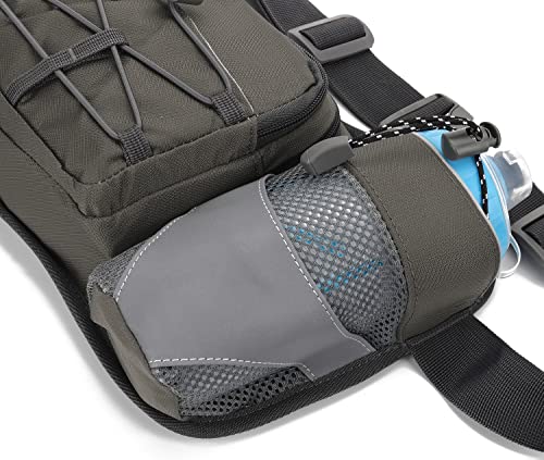 YUOTO Waist Pack with Water Bottle Holder for Running Walking Hiking Runners Hydration Belt (Grey) - Image 4