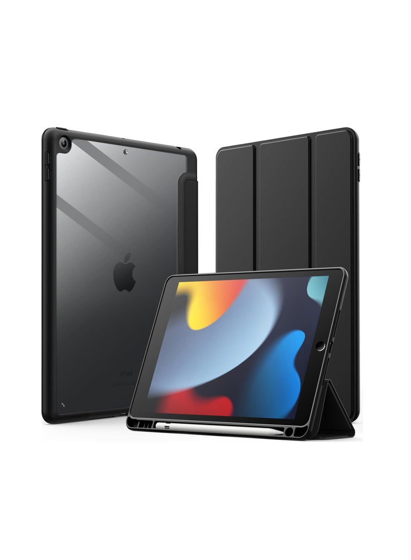 EVO Slim Stand Shockproof Auto Wake/Sleep Cover for iPad 10.2in (9th/8th/7th Generation, 2021/2020/2019) with Pencil Holder (Black) - Image 1