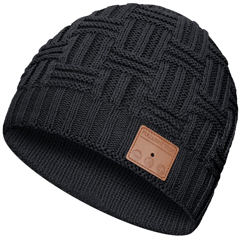 FULLLIGHT TECH Bluetooth Beanie,Wireless Beanie Headphones Hat Unique Christmas Tech Gifts for Men Women Him Adults Teen Boys Girls (Black) - Image 1