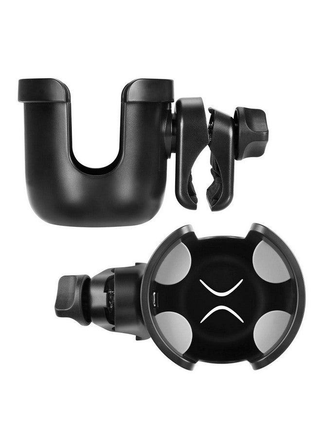 accmor Stroller Cup Holder, Universal Cup Holder, Bike Cup Holder, 360° Rotatable Large Caliber Drinks Holder For Stroller, Bike, Wheelchair, Walker, Black - Image 3