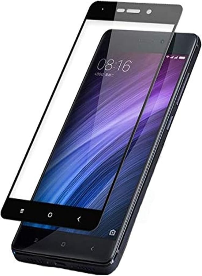 5D Screen Protector Curved Glass - Full Adhesive Covering The Entire Screen For Xiaomi Redmi Note 4 / Note 4X -Black