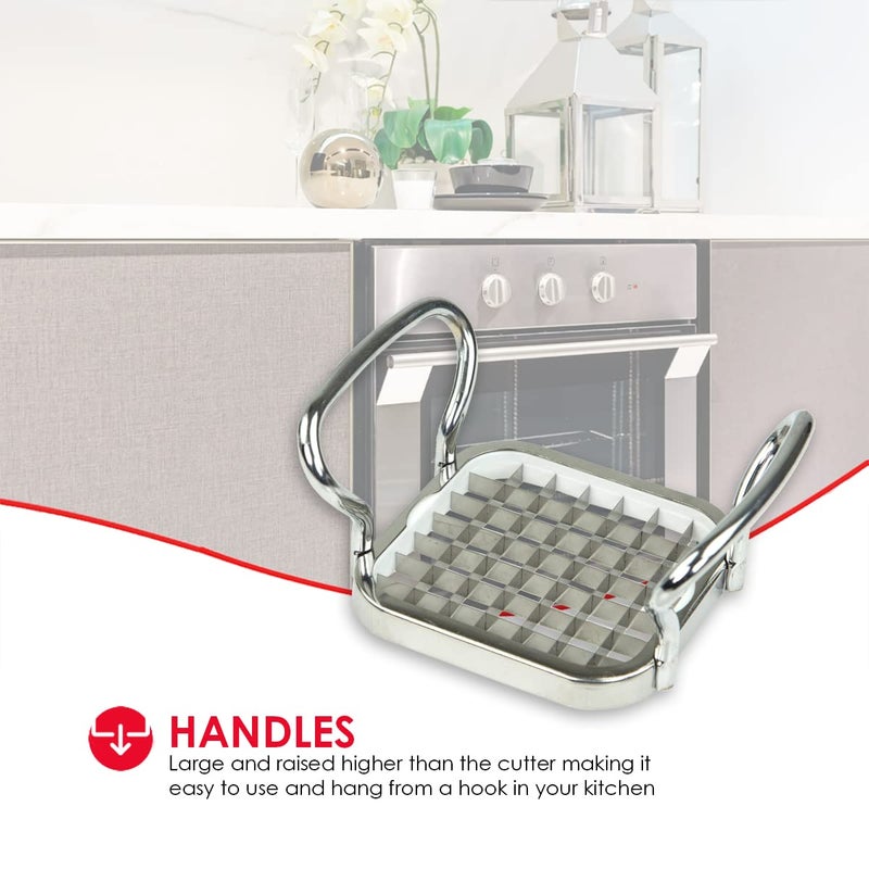 Home Basics French Fry Cutter By Home Basics, French Fry Cutter Stainless Steel French Fry Slicer | With Easy Grip Handles,Silver - Image 5
