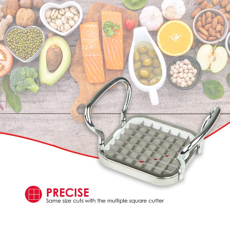 Home Basics French Fry Cutter By Home Basics, French Fry Cutter Stainless Steel French Fry Slicer | With Easy Grip Handles,Silver - Image 4