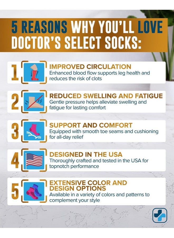 Doctor's Select Doctor's Select Copper Plus Size Compression Socks Wide Calf - 2 Pairs | 20-30mmHg Extra Wide Calf Compression Socks Women Copper for Swelling, Varicose Veins | Black - Image 4