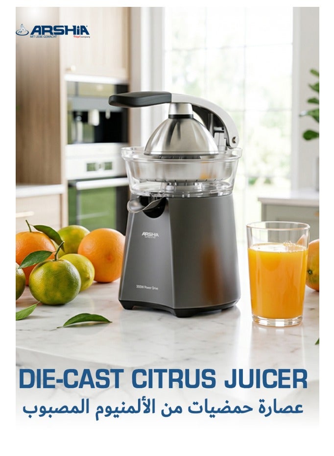 Die-Cast Citrus Juicer – Heavy-Duty Manual Juice Extractor, Black