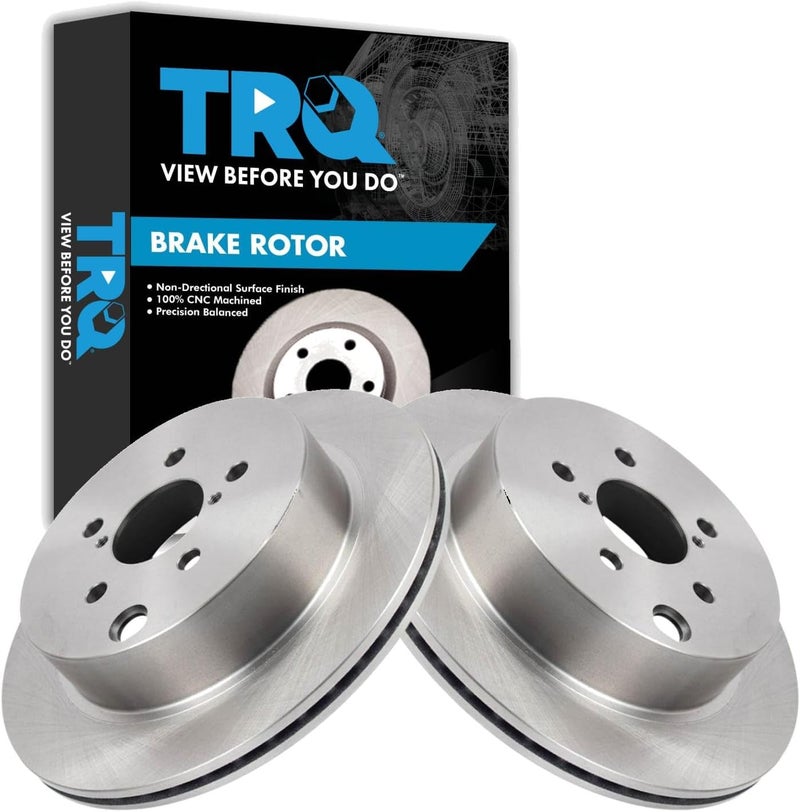 TRQ Rear Brake Rotor Set Vented Compatible with 2014-2018 Subaru Forester - Image 1
