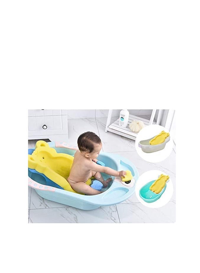 Turtees® Baby bath Holder bath sponge Non-slip Bed Infant Shower Sponge Cushion Bath Mat Newborn Baby Shower Nets Bath Pad Universal Portable Shower Cushion (Yellow) - Image 5