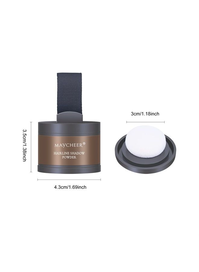 FREEORR 2Pcs Hairline Powder Magical Instantly Hair Line Shadow Quick Cover Hair Root Concealer with Puff Touch, Root Cover Up for Thinning Hair #Shallow walnut color - Image 5