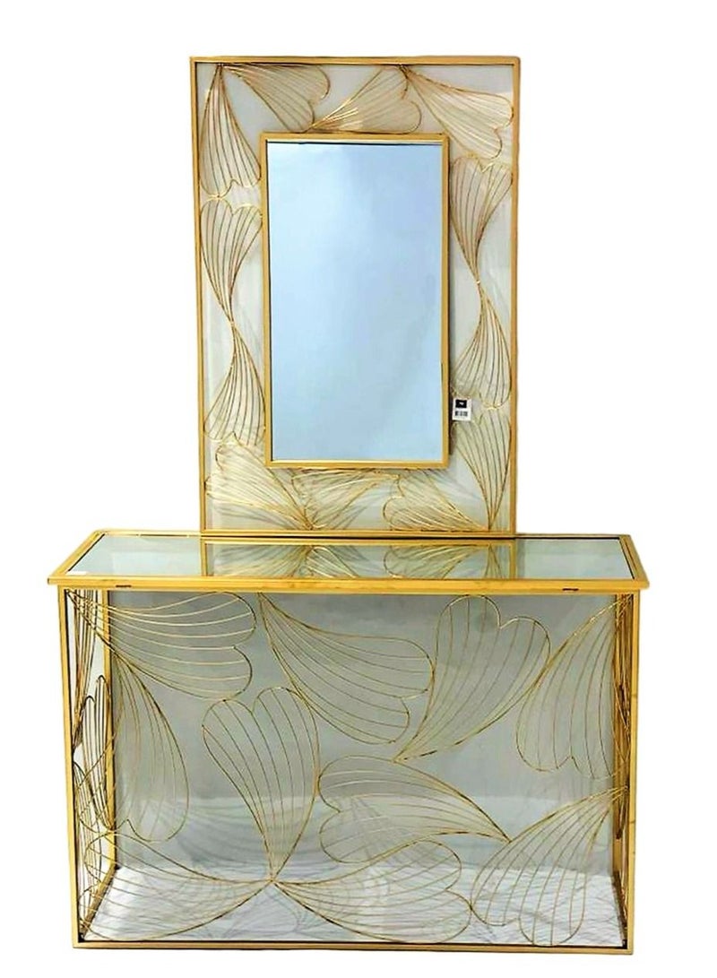 Generic Metal Dressing Table Glass Top with Mirror 120cm.  - Image 3