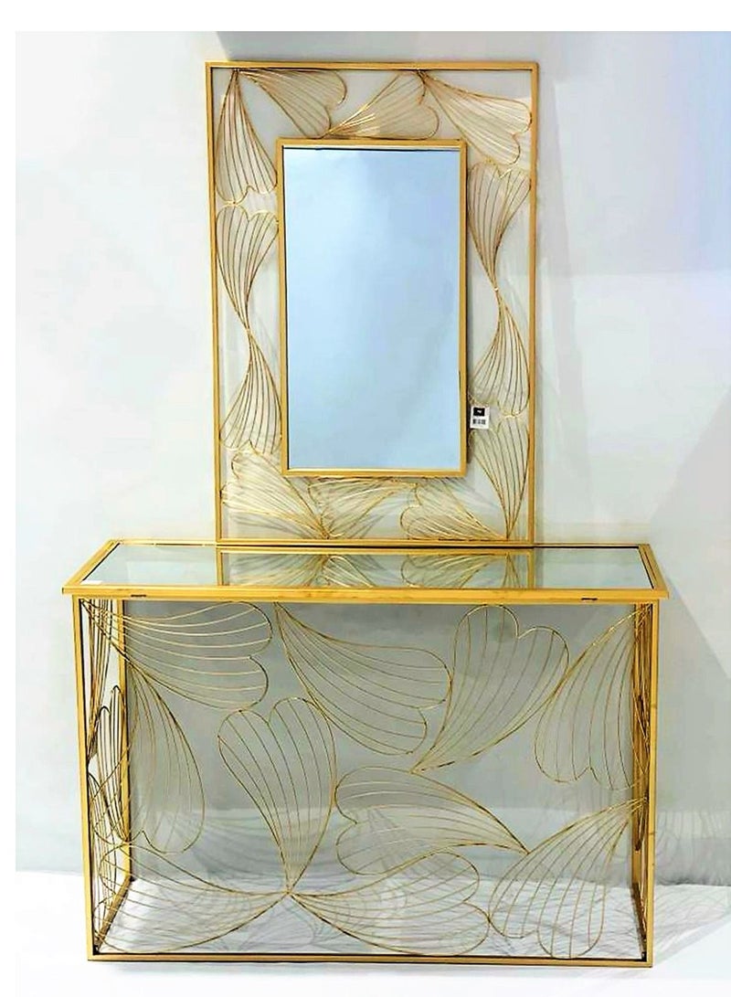 Generic Metal Dressing Table Glass Top with Mirror 120cm.  - Image 1