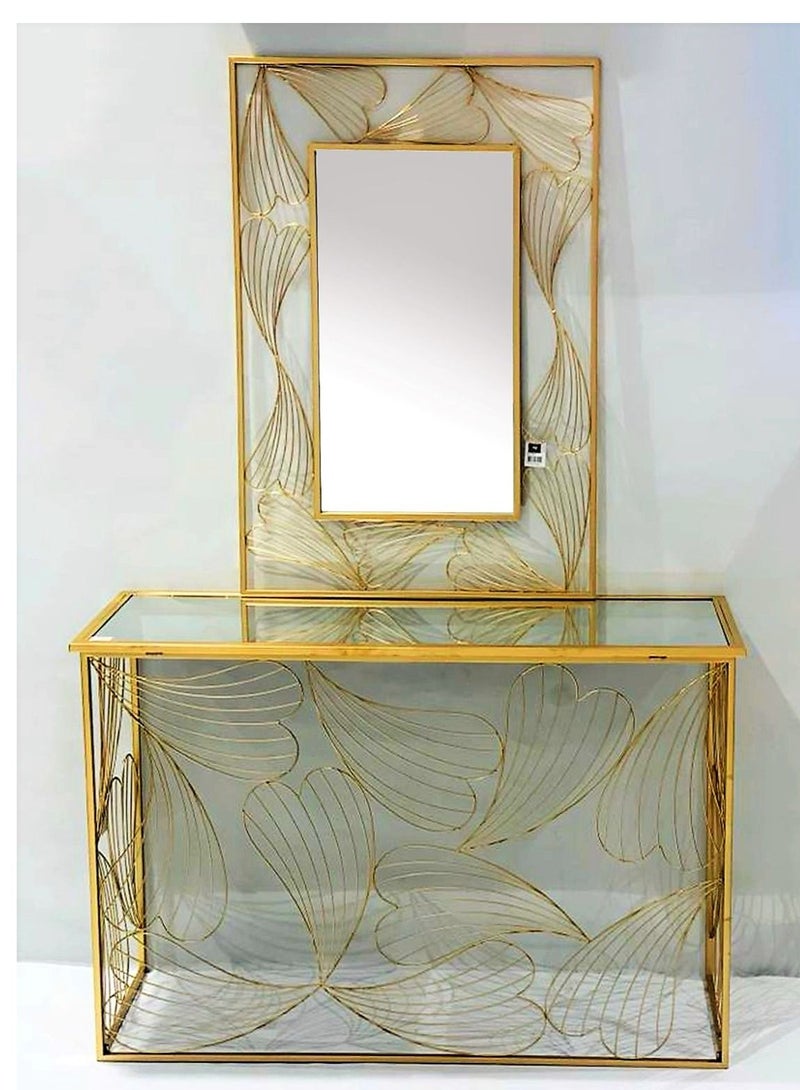 Generic Metal Dressing Table Glass Top with Mirror 120cm.  - Image 2