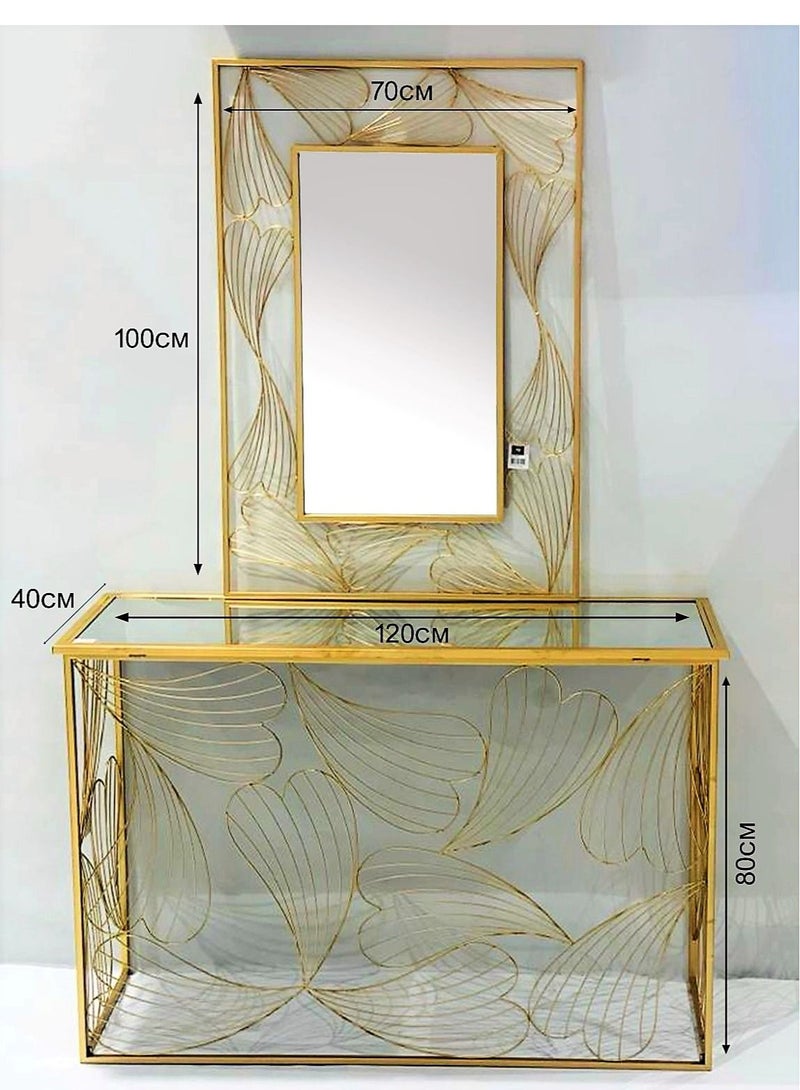 Generic Metal Dressing Table Glass Top with Mirror 120cm.  - Image 4