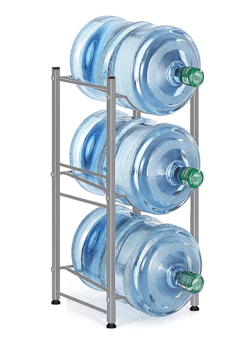 Water Bottle Storage Stand, 3-Tier Cooler Jug Rack Stainless Steel Holder Heavy Duty Stackable Shelves Organizer - Image 1